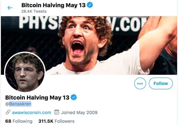 Former Olympic Wrestler and UFC Fighter Ben Askren Promotes Bitcoin With Twitter Handle