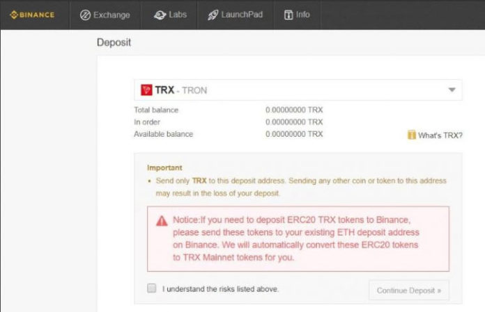 how to send bitcoin on binance
