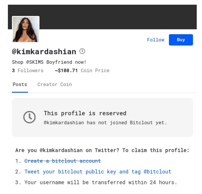 Bitclout Kim Kardashian
