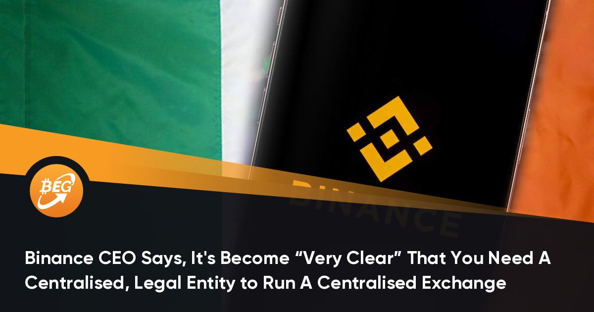 Binance CEO Says, It’s Become “Very Clear” That You Need A Centralised, Legal Entity to Run A Centralised Exchange thumbnail