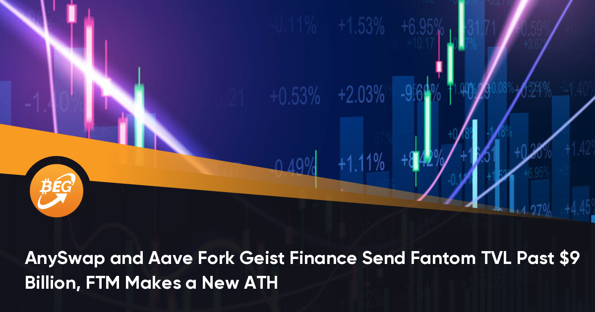 AnySwap and Aave Fork Geist Finance Send Fantom TVL Past $9 Billion, FTM Makes a New ATH thumbnail